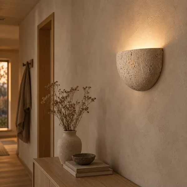 Steinvar Natuurlijke Travertijn Stenen Wandlamp