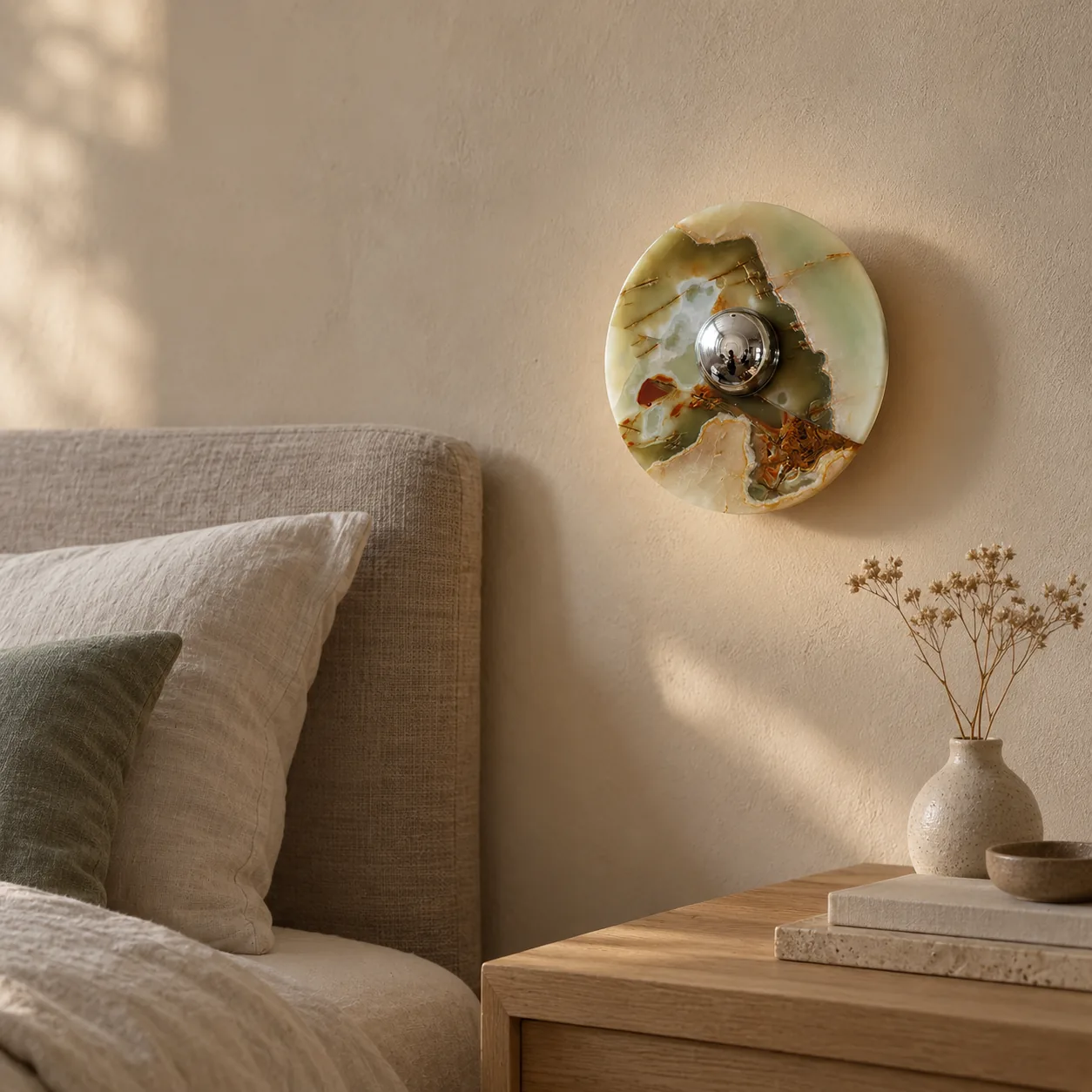 Stenvei Marmeren Wandlamp met Mat Glas