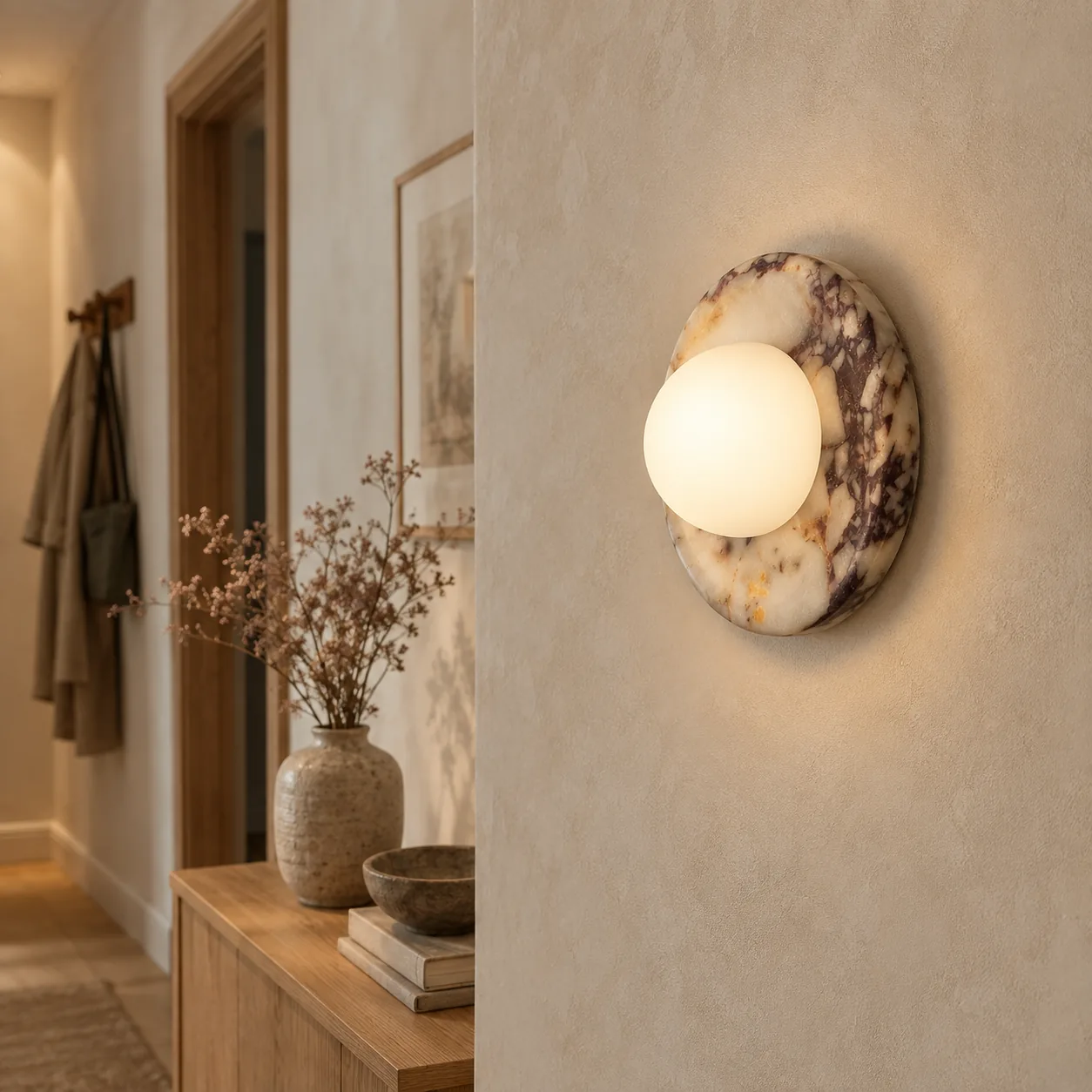 Steinlys Wandlamp van Echt Marmer - Noordelijk Licht