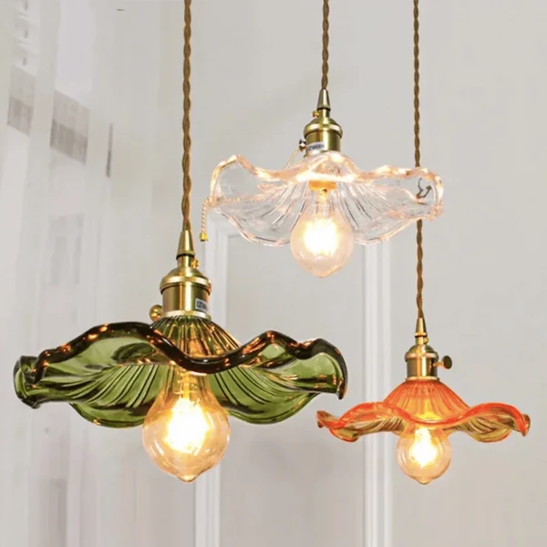 Glora Nordic Glass Pendant Light with Copper