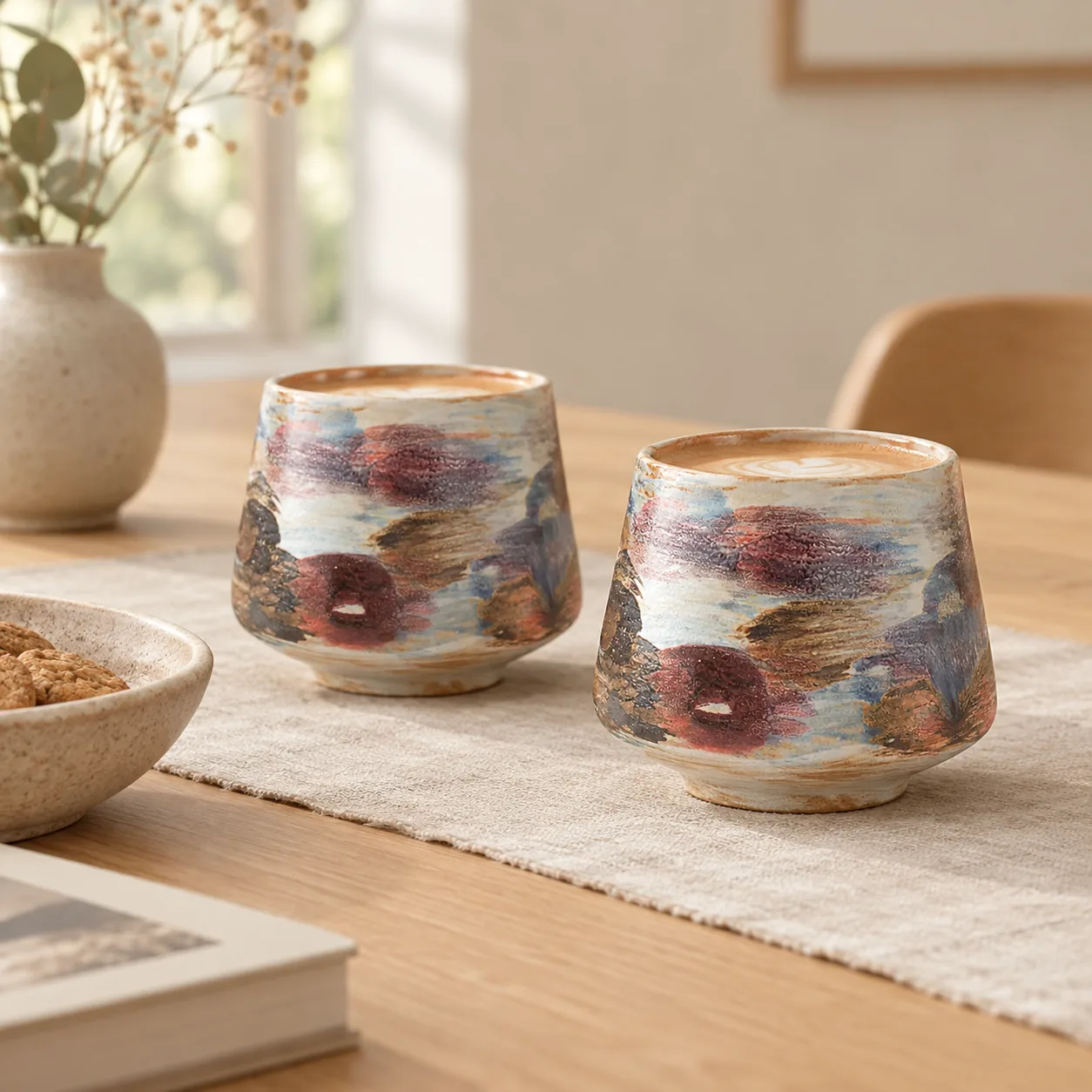 Kveld Retro Geglazuurde Keramische Latte Kop 6-Delige Set