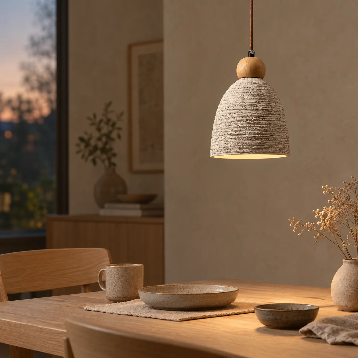 Steina Ruw Microcement Industriële Hanglamp