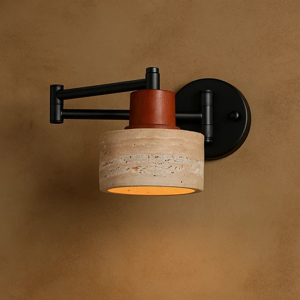 Varsten Natuurlijke Travertin Verstelbare Wandlamp