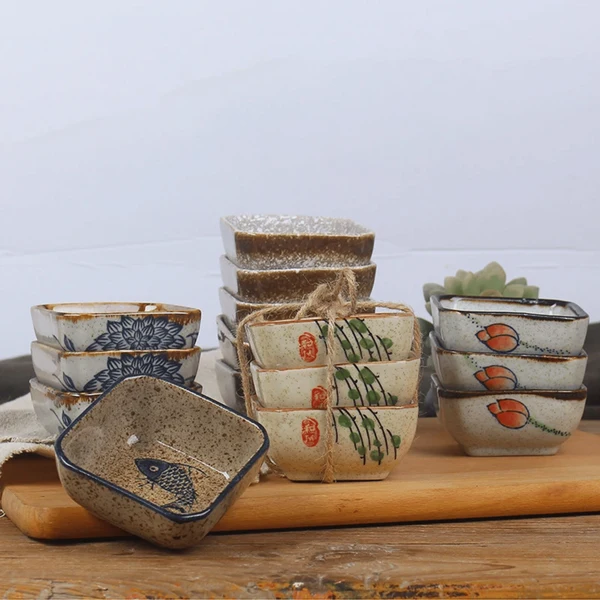 Fattil Japanese Ceramic Square Sauce Dish Set