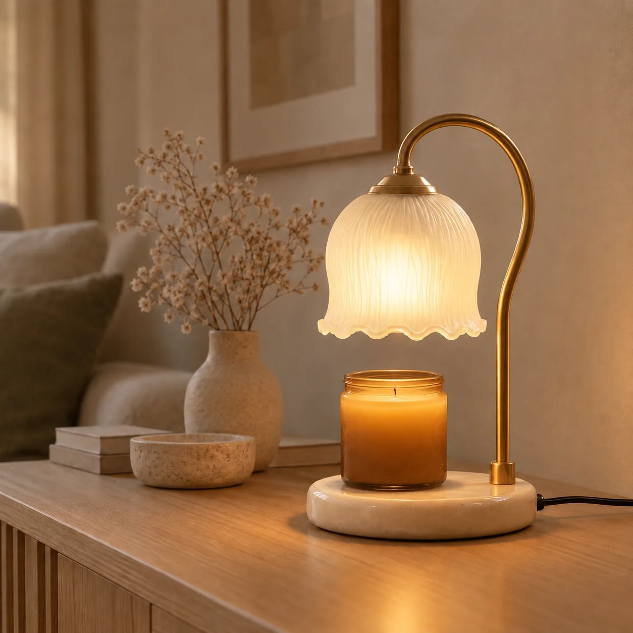 Glödra Dimbaar Glas Kaarsenwarmer Lamp Timer