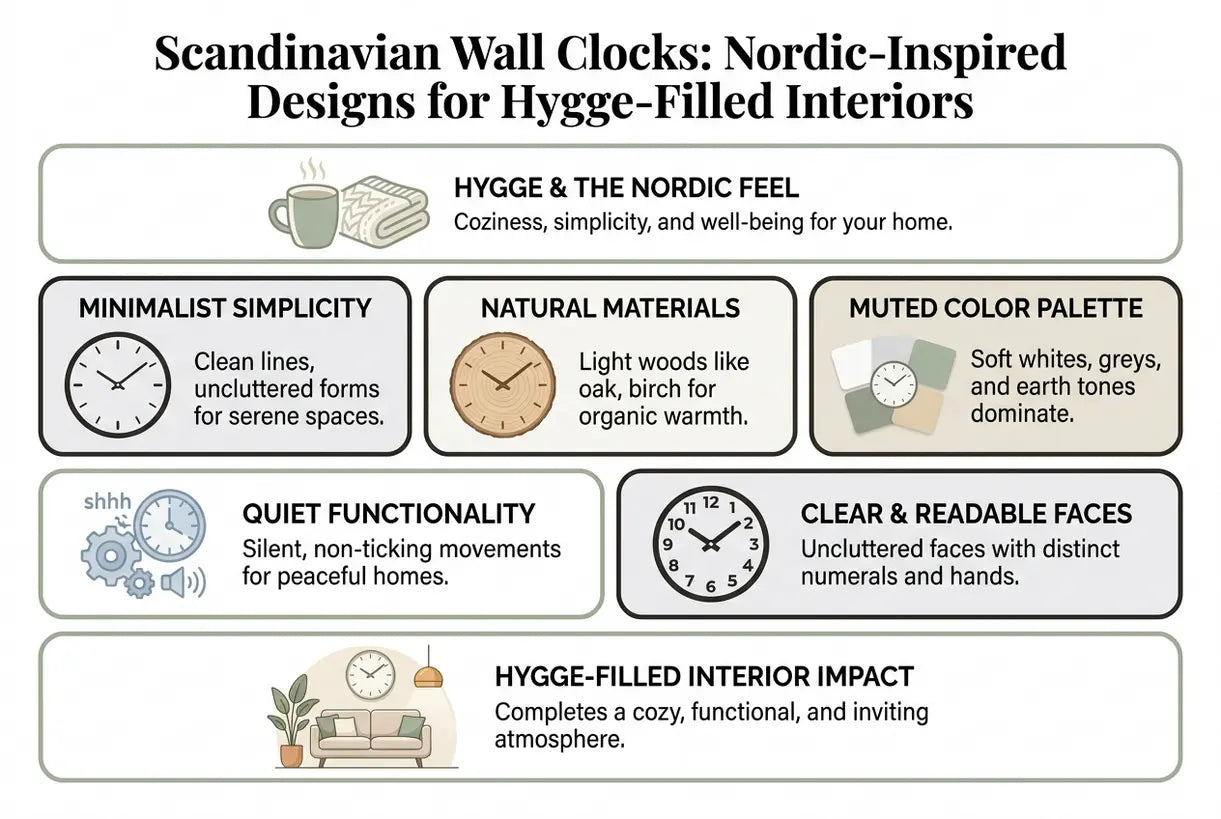 Skandinavische Wanduhren: nordisch inspirierte Designs für Interieurs voller Hygge - Infografik