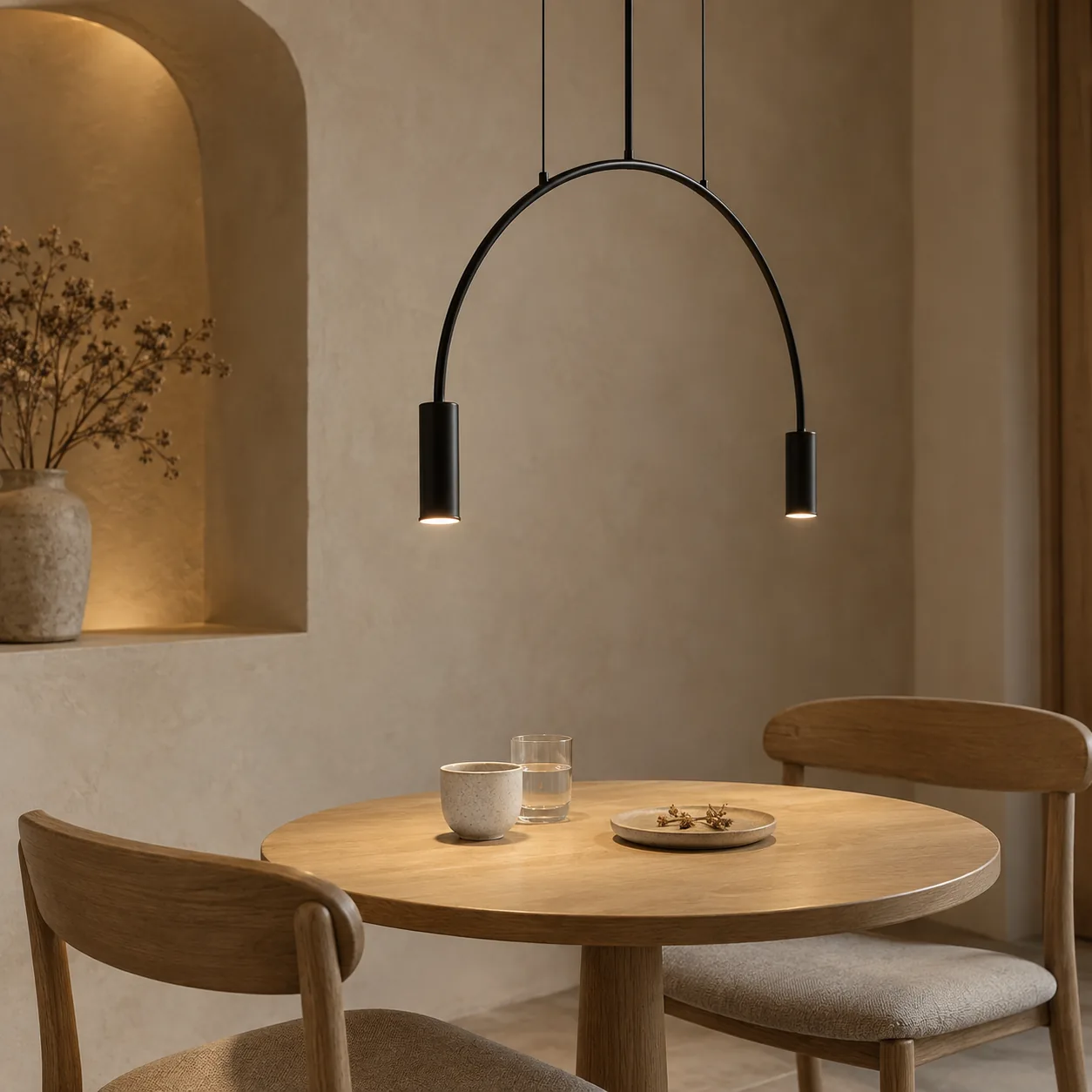 Buela Geometrisch Zwart Halfrond Hanglamp