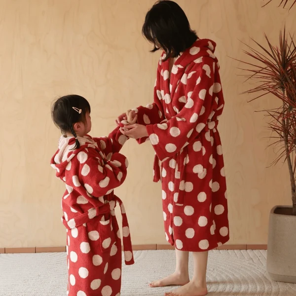 Mjuka Organic Cotton Hooded Bathrobe Kids Adults