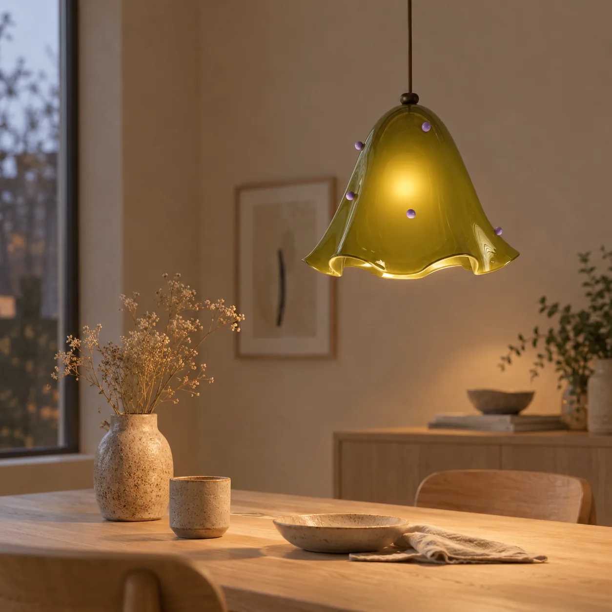 Farglys Kleurrijke Glazen Art Deco Hanglamp