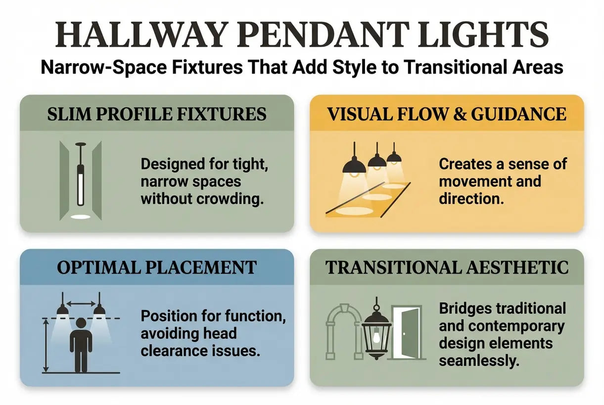 Hallway Pendant Lights: Narrow-Space Fixtures That Add Style to Transitional Areas - infographic