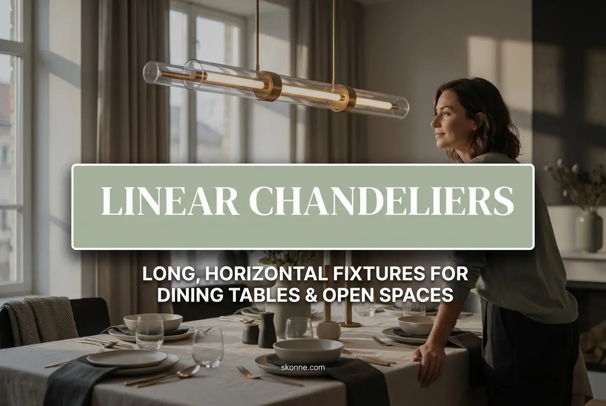 Lineaire Kroonluchters: Lange, Horizontale Armaturen voor Eettafels & Open Ruimtes