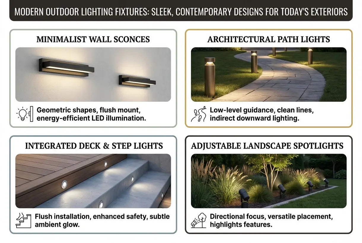 Moderne Buitenverlichting: Strakke, Eigentijdse Ontwerpen voor de Exterieurs van Vandaag - infographic