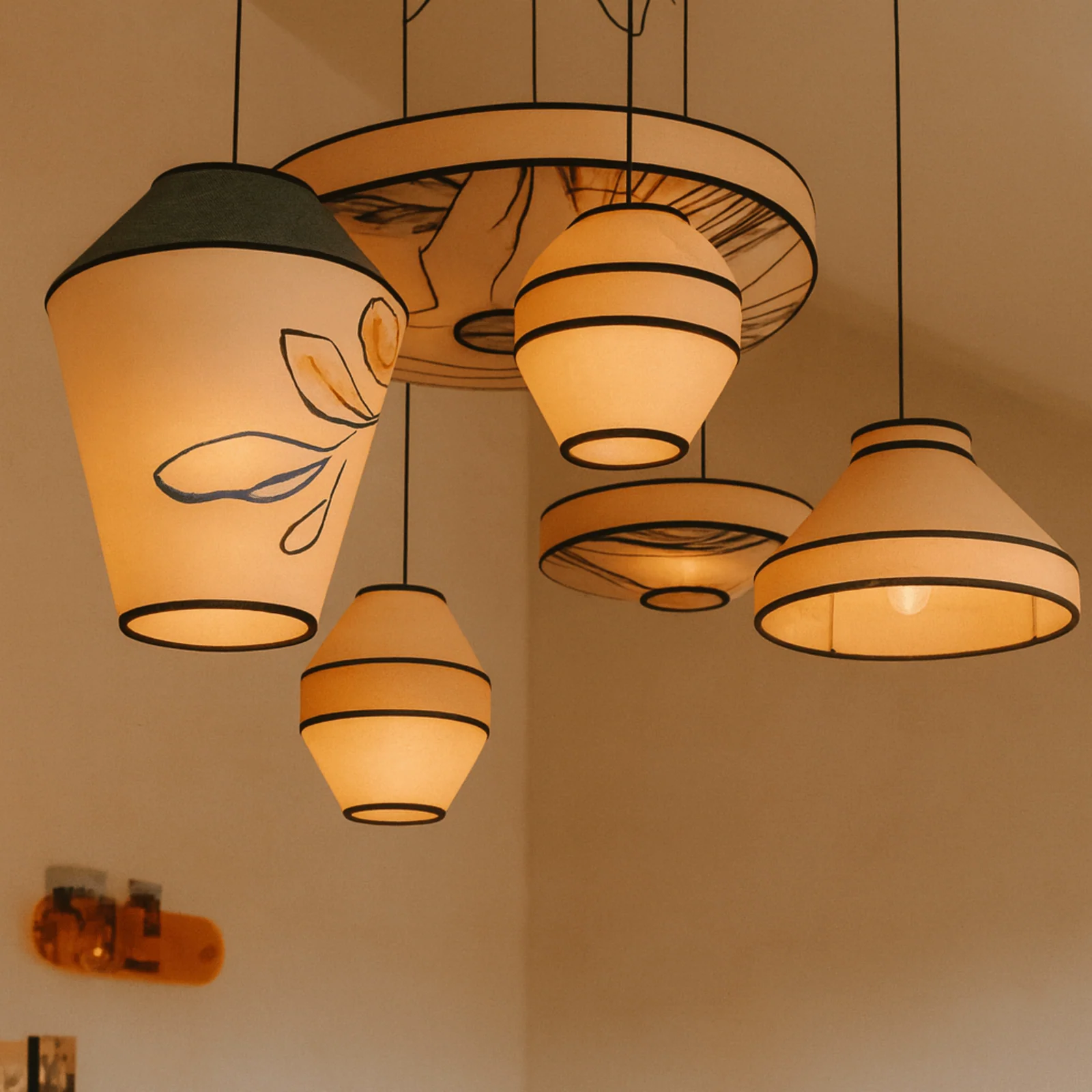 Wabi-Sabi Fabric Pendant Light - Nordic Crafted, Ceiling Fixtures, Fletta Handcrafted