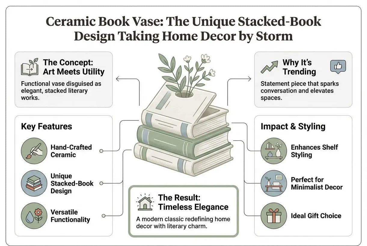 Ceramic Book Vase: The Unique Stacked-Book Design Taking Home Decor by Storm - infographic