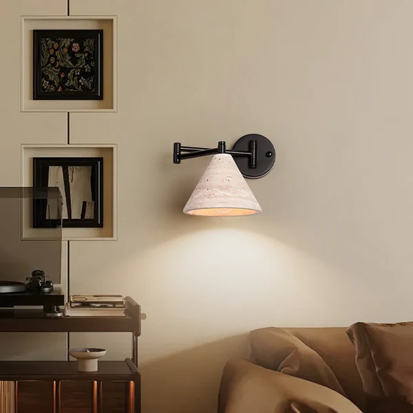 Fjella Natuurlijk Travertin Verstelbare Wandlamp