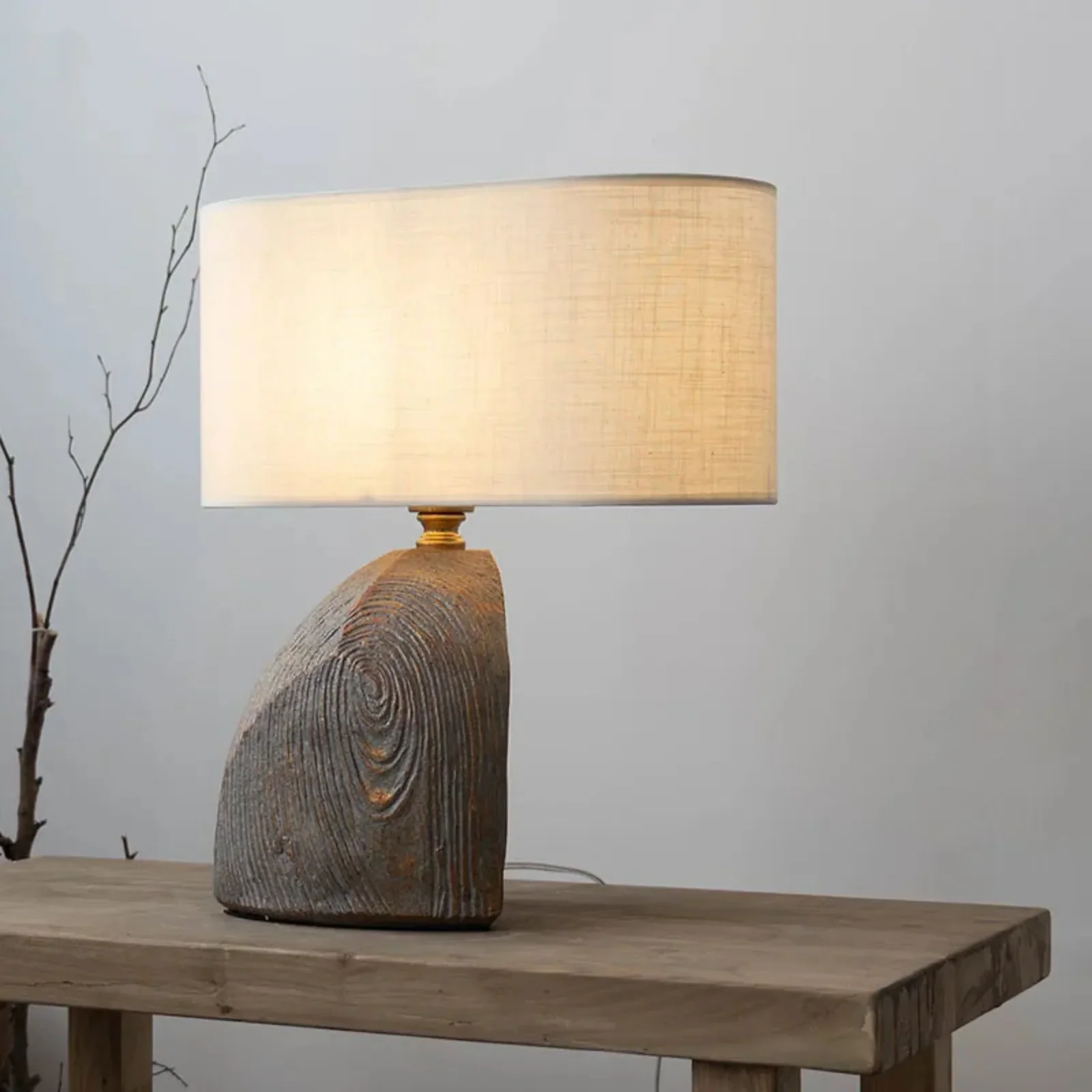 Vintage Resin Tree Stump Table Lamp for Home Decor, Lamps, Skogvar LED