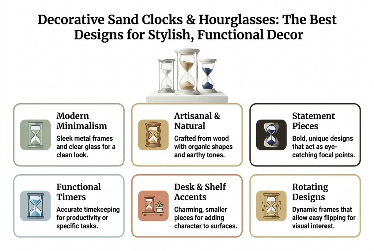 Decorative Sand Clocks & Hourglasses: The Best Designs for Stylish, Functional Decor - infographic