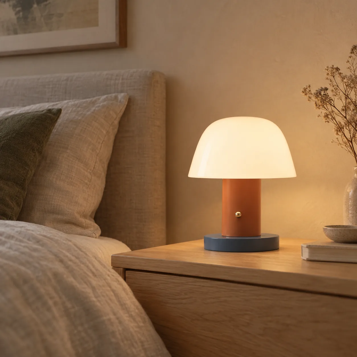 Mykva Nordic Paddenstoel Tafellamp USB Dimbaar