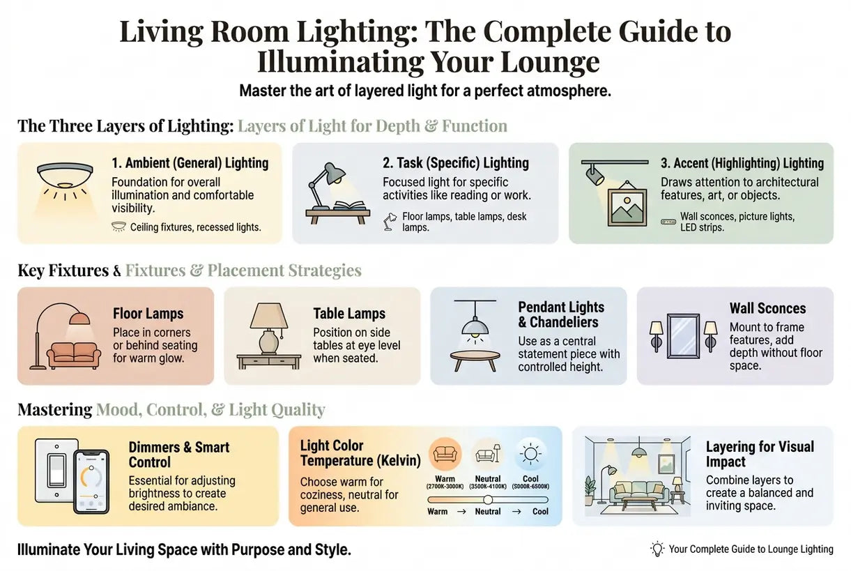 Living Room Lighting: The Complete Guide to Illuminating Your Lounge - infographic