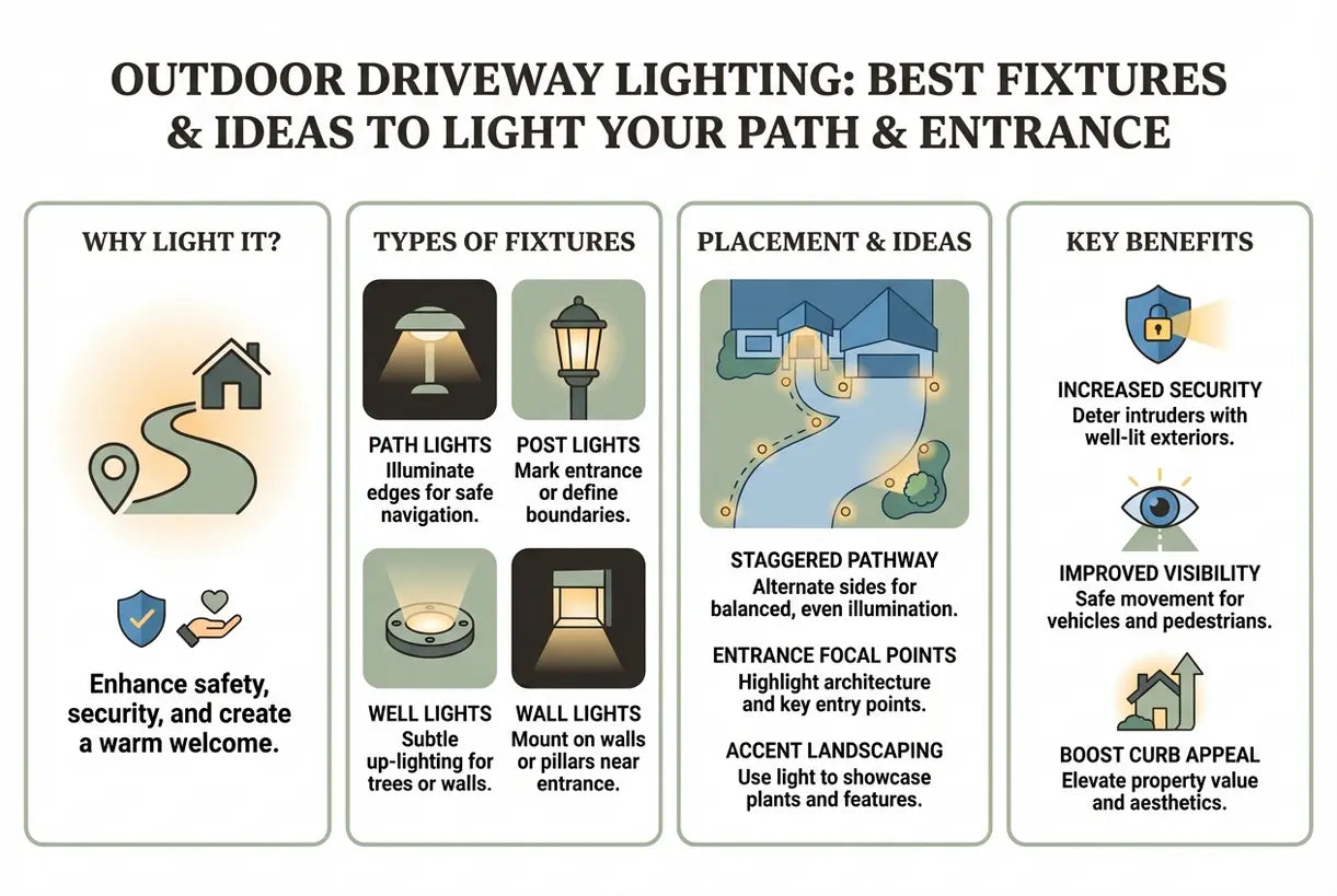 Opritverlichting: de beste armaturen en ideeën om je pad en entree te verlichten - infographic