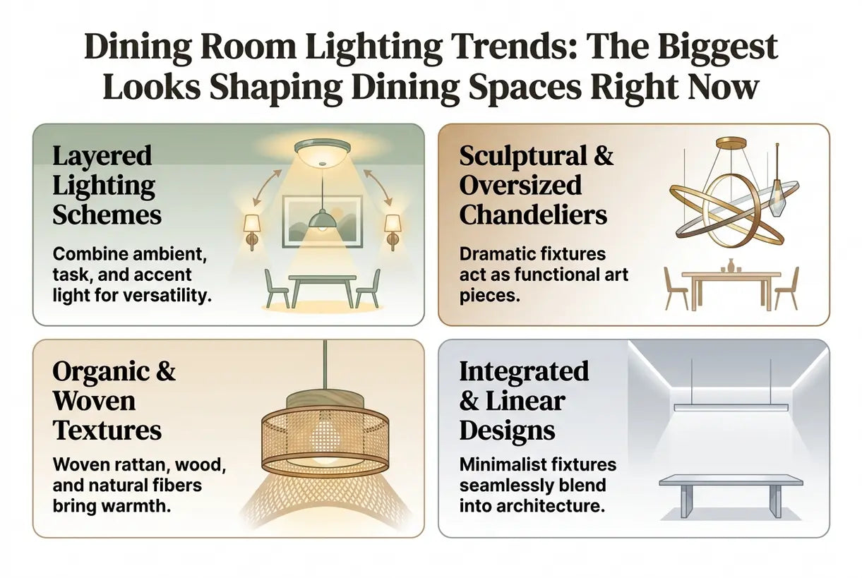 Dining Room Lighting Trends: The Biggest Looks Shaping Dining Spaces Right Now - infographic