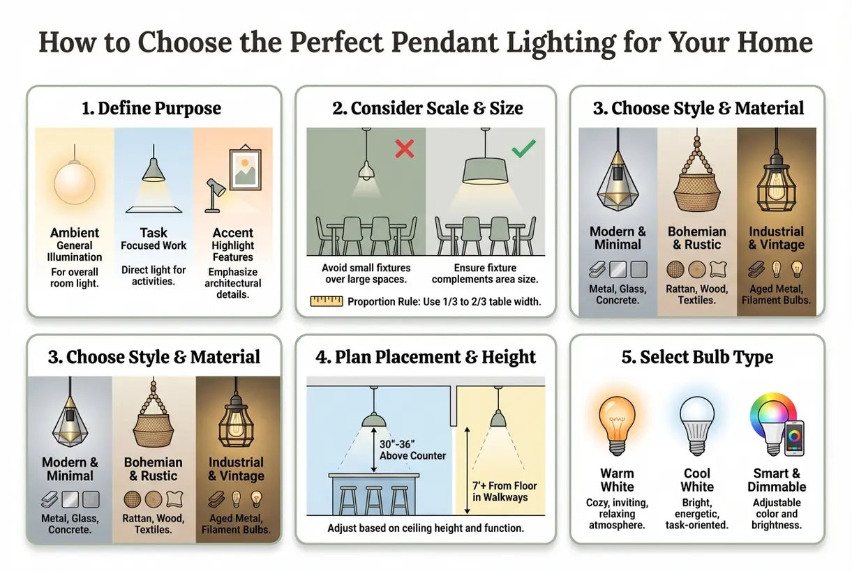 Hoe u de perfecte pendelverlichting voor uw huis kiest - infographic