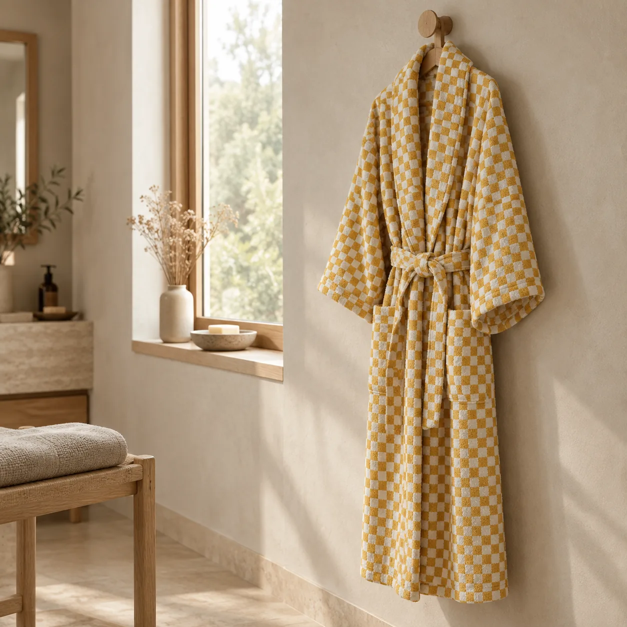 Varda Luxe Biologische Katoenen Jacquard Badjas