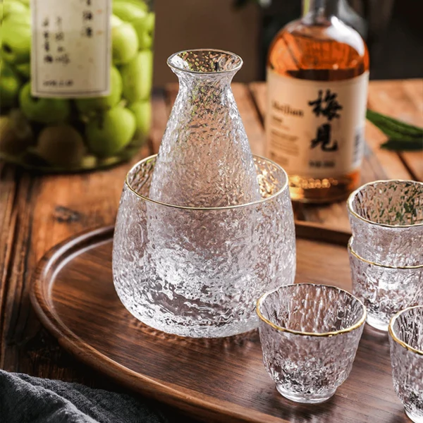 Rinne 6-Piece Japanese Glass Sake Serving Set