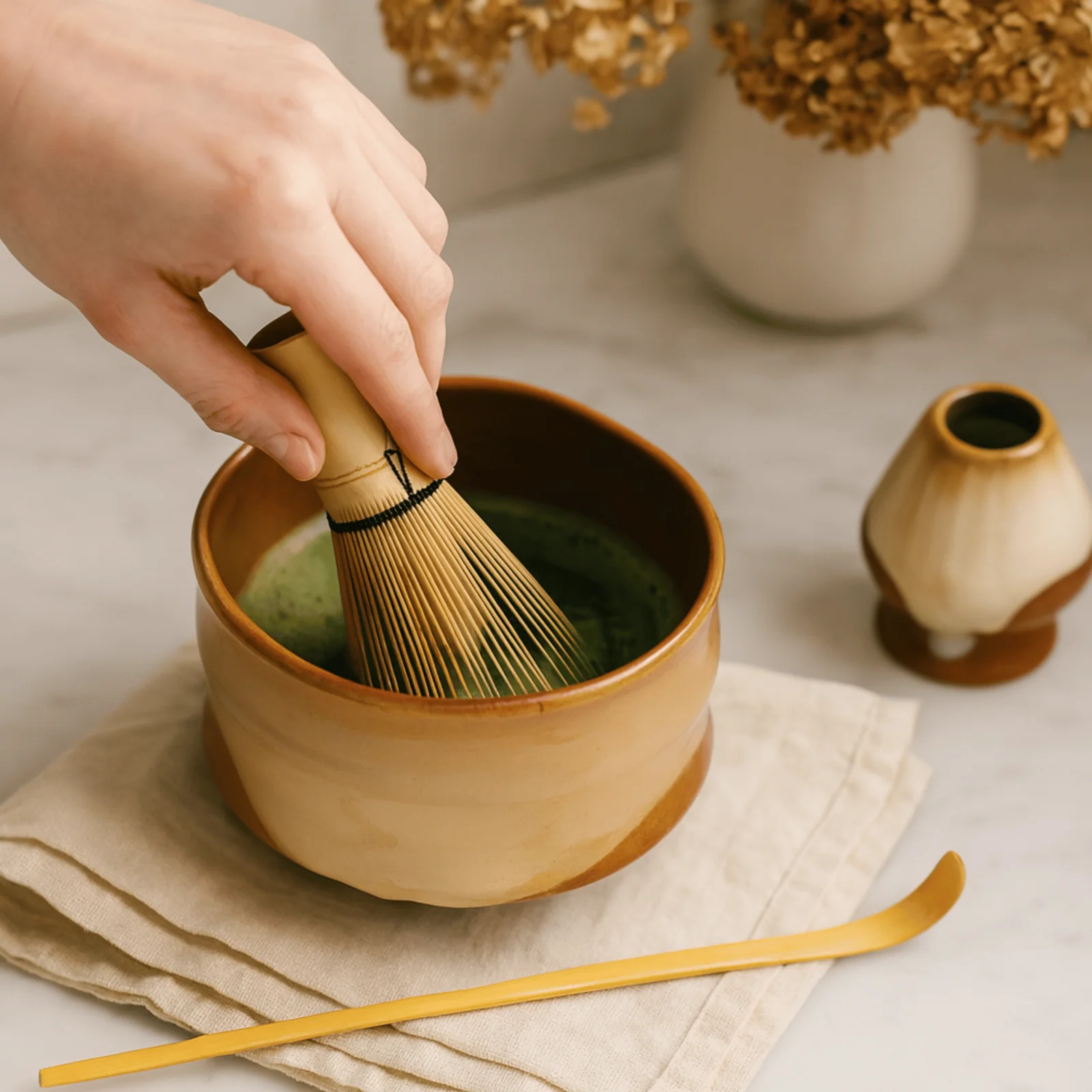 Handcrafted Ceramic Matcha Set for Tea Ritual, Sets, Stillro with Bamboo Whisk
