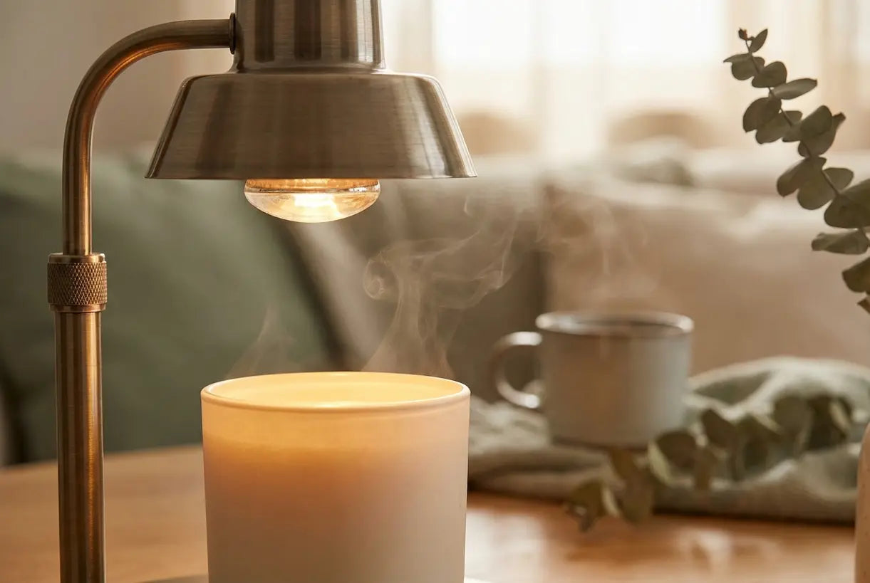 Kaarsenwarmerlamp met halogeenlamp verwarmt zachtjes een geurkaars en verspreidt de geur zonder vlam