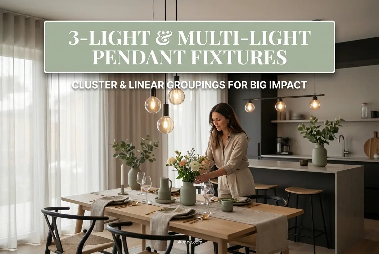3-lichts & meervoudige hanglampen: Cluster- & lineaire groeperingen voor een groots effect