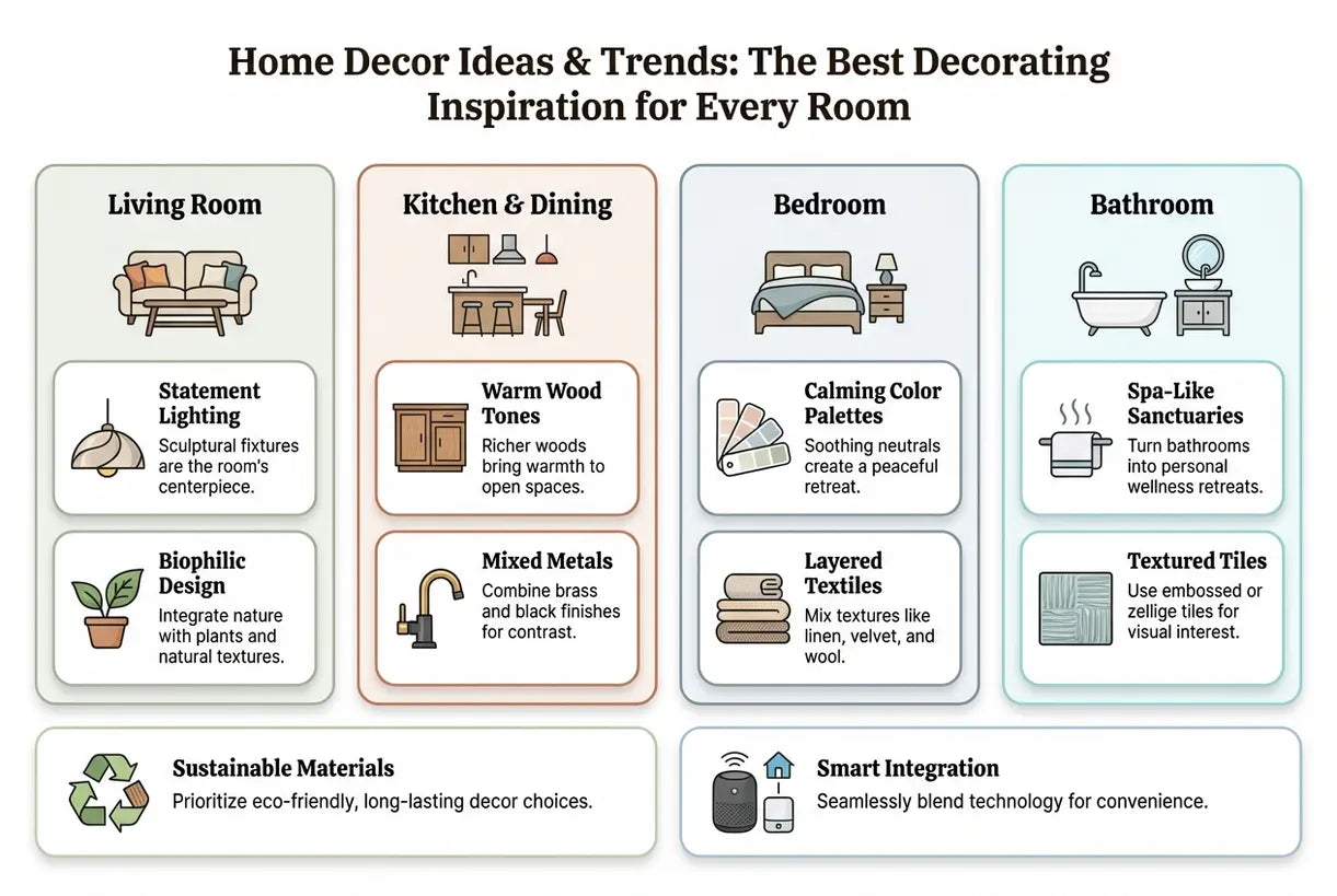 Home Decor Ideas & Trends: The Best Decorating Inspiration for Every Room - infographic