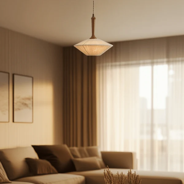 Fletta geweven bamboe hanglamp in Scandinavische stijl