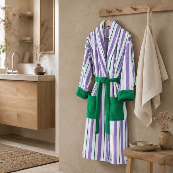 Mjuka Luxe Biologisch Katoenen Jacquard Badjas