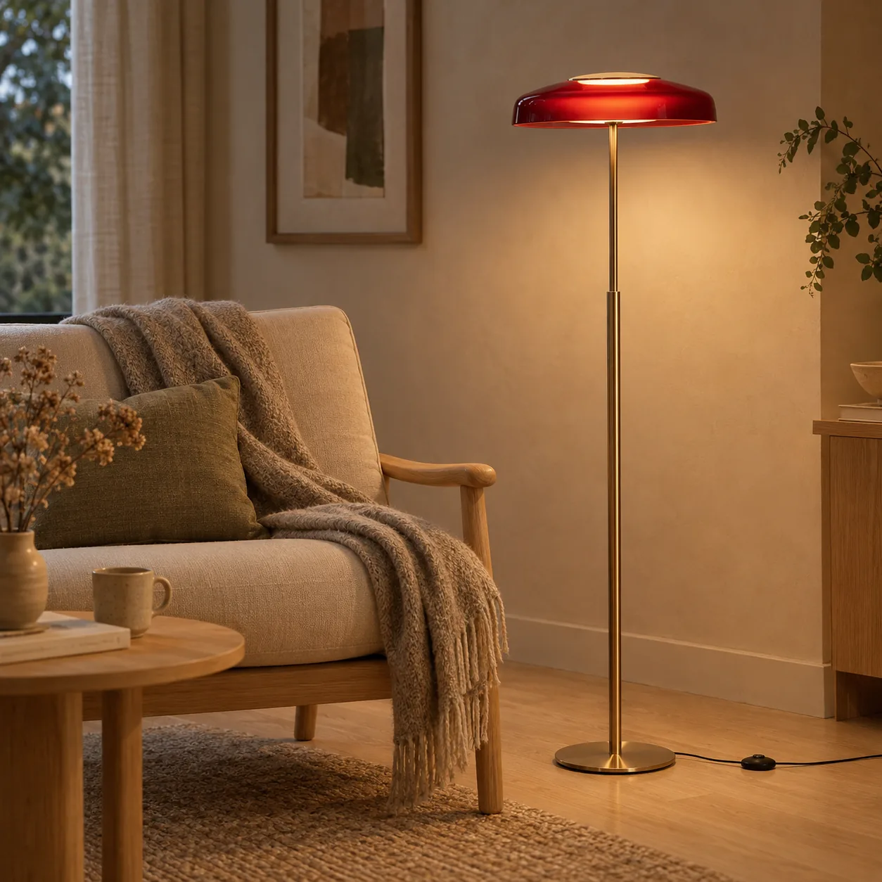 Elden Retro Glazen Vloerlamp voor Woonkamer