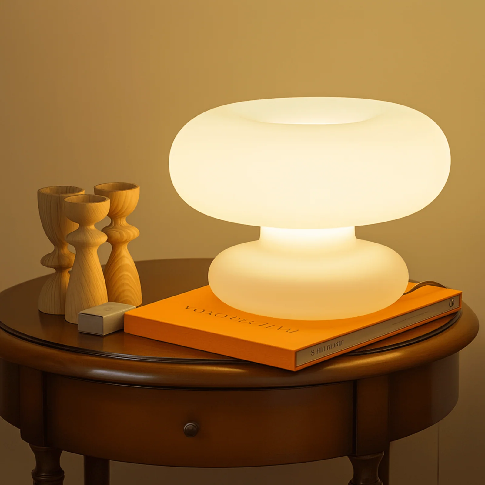 Glodring Donut Glass Table Lamp – Nordic Style, Lamps, White Frosted