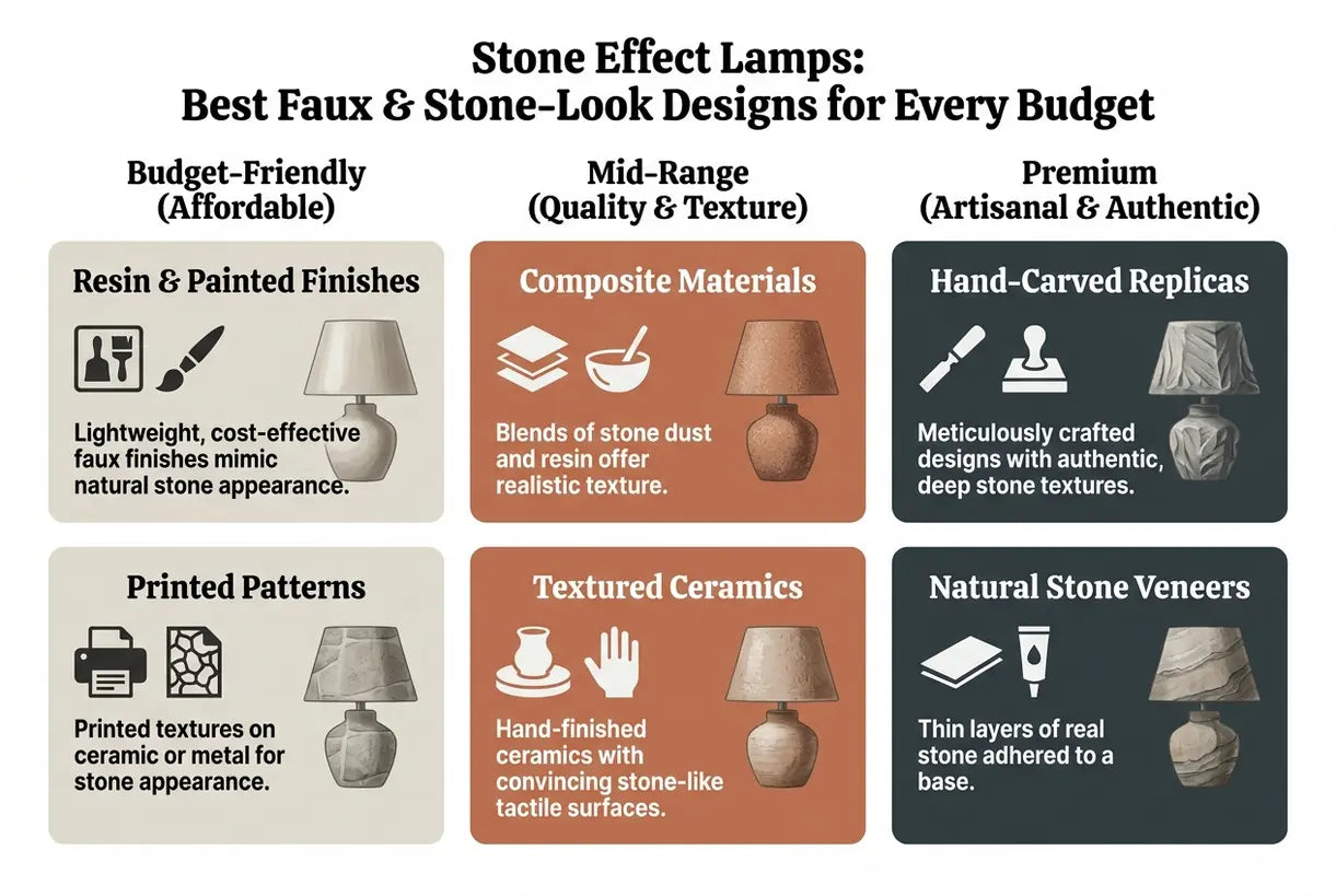 Stone Effect Lamps: The Best Faux Stone & Stone-Look Designs for Every Budget - infographic