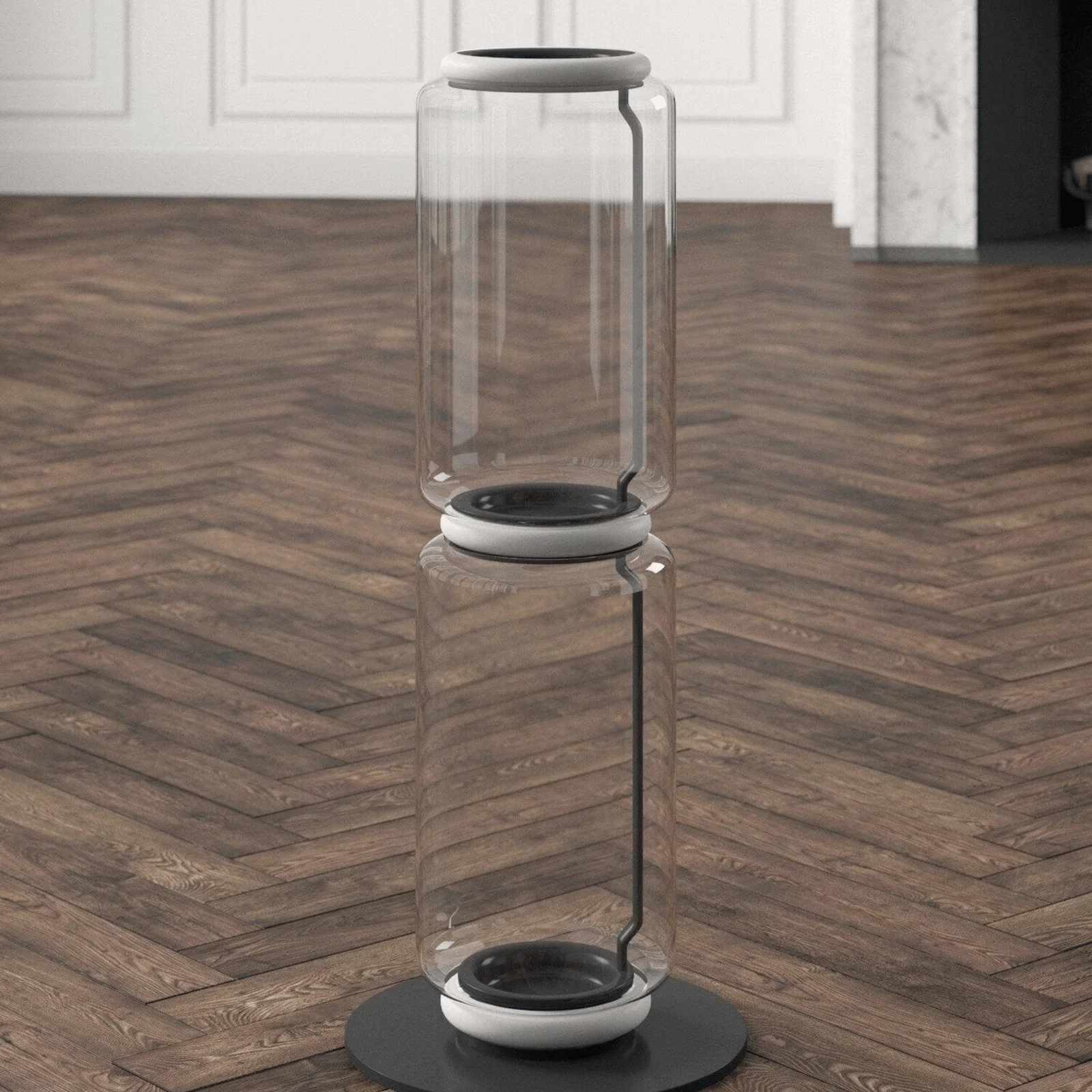 Hand-Blown Glass Column Floor Lamp - Skonne Design, Small, Lamps, Stava Stacked