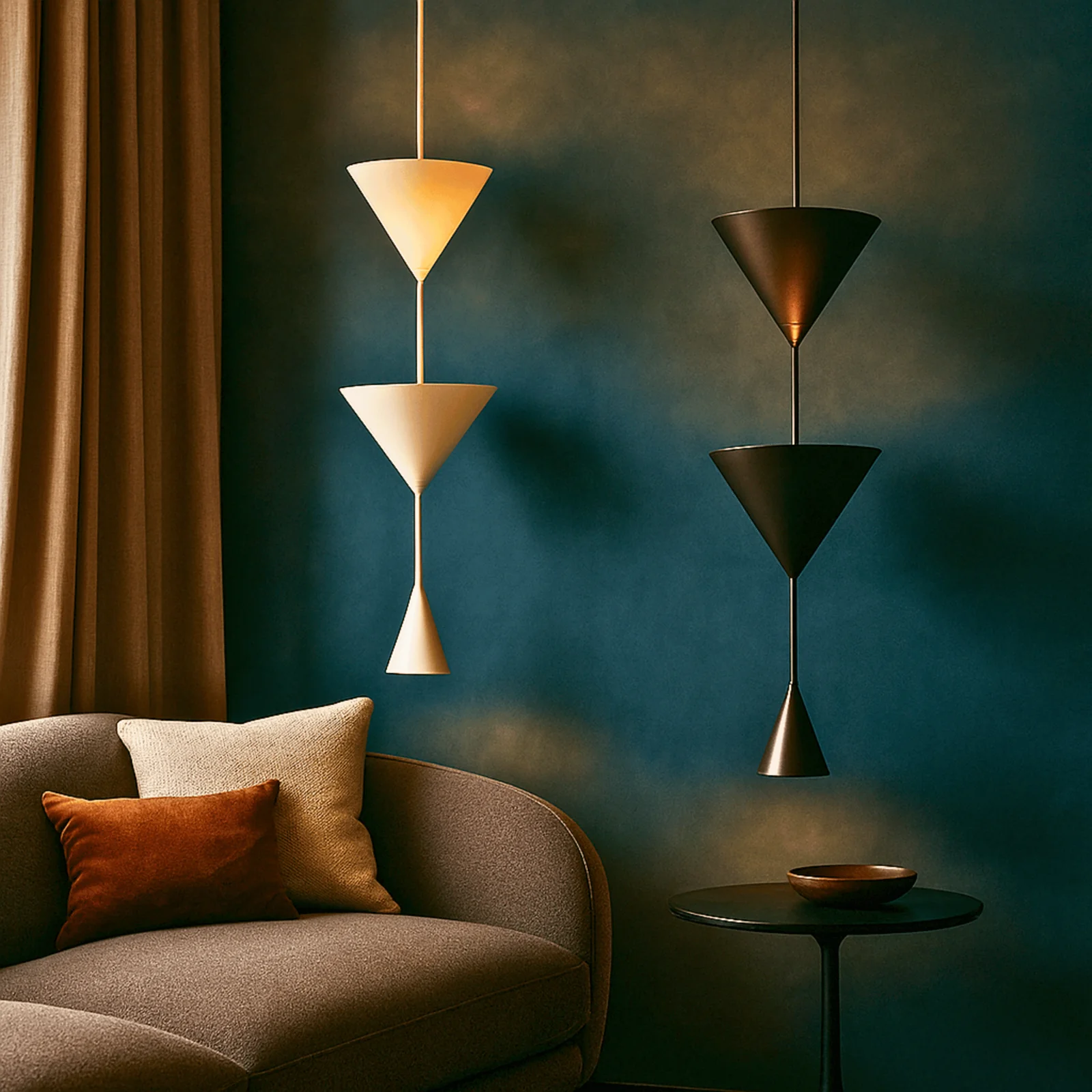 Kjella Modern Cone Pendant Light – 3 Heads Metal, Ceiling Fixtures, 3-Head