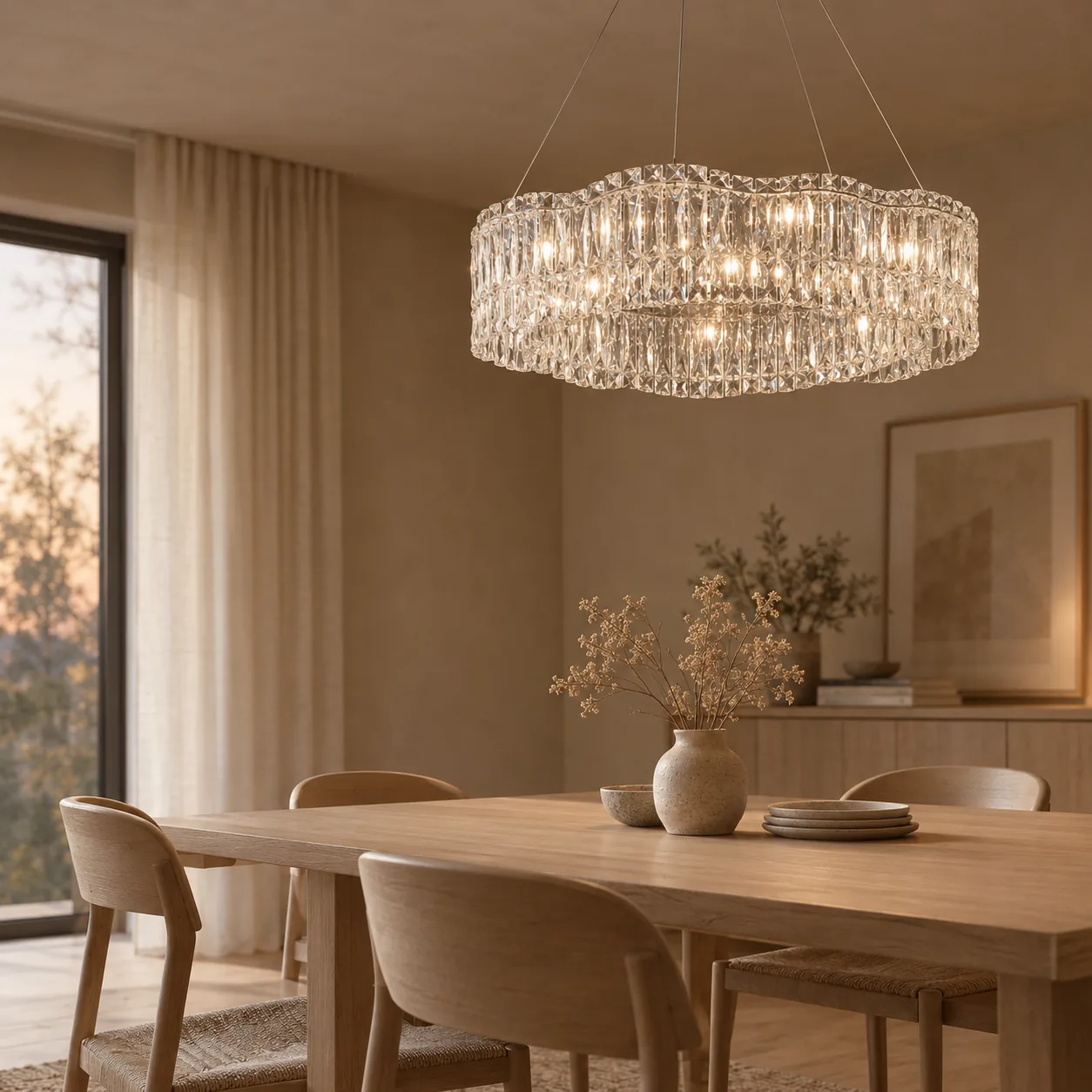 Halvring K9 Kristall-Halo LED-Kronleuchter