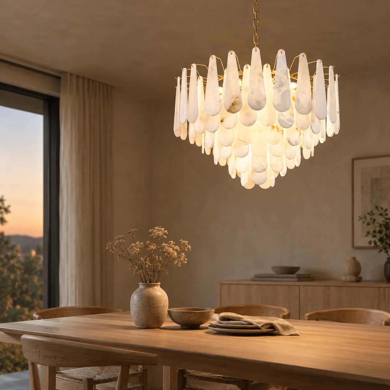 Steinfall Alabaster Marmeren Waterval Kroonluchter