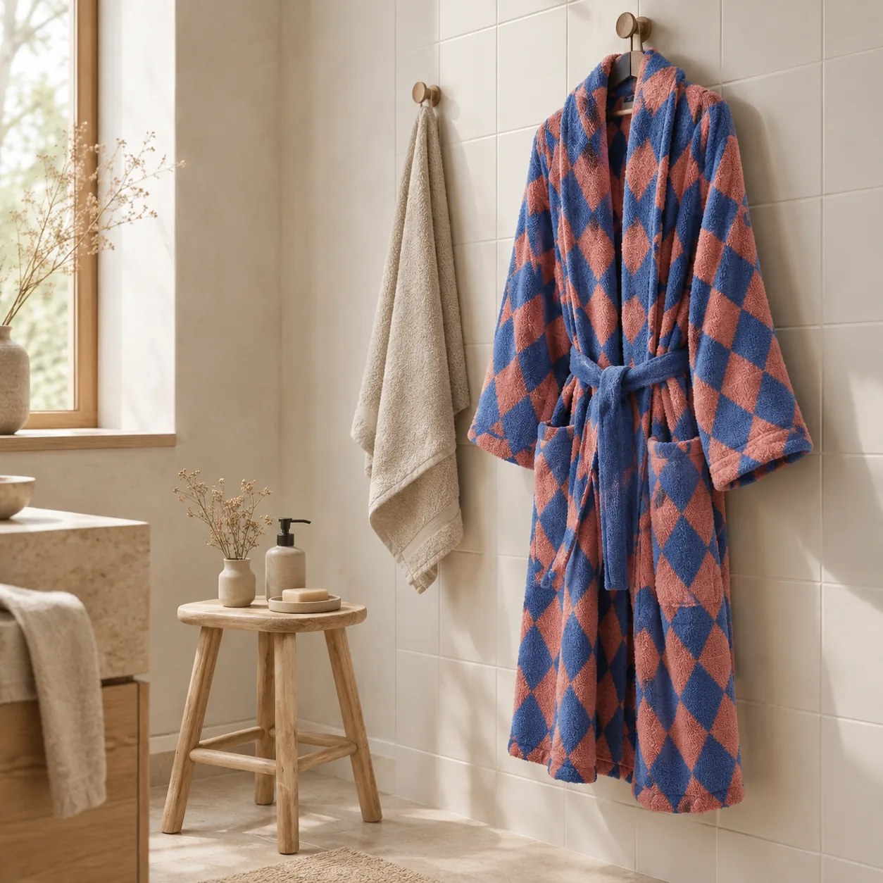 Vevra Luxe Badjas van Biologisch Katoen Jacquard