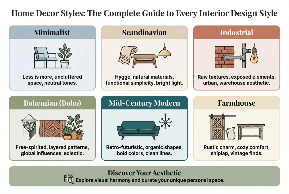 Home Decor Styles: The Complete Guide to Every Interior Design Style - infographic