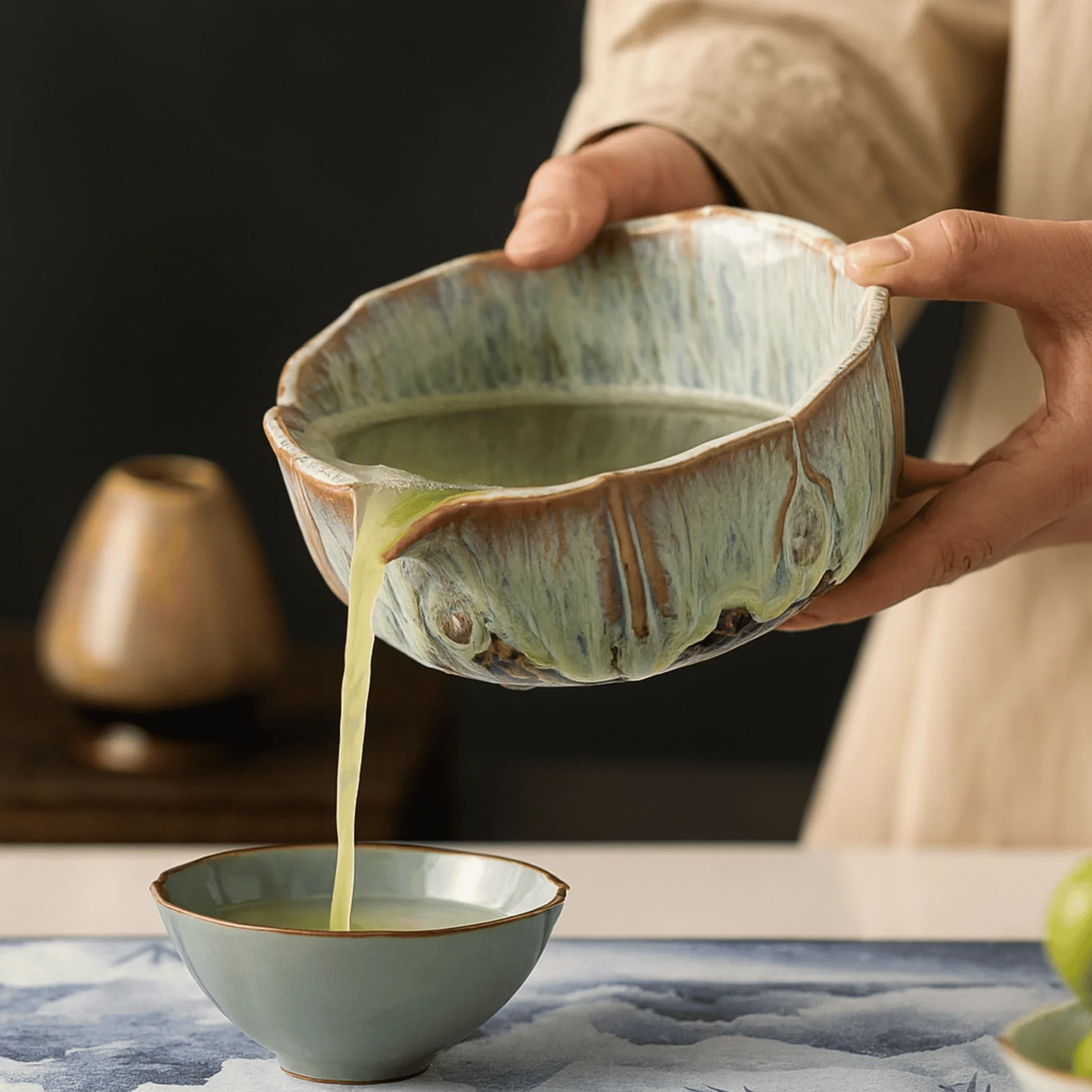 Blomva 8-Piece Ceramic Matcha Tea Set for Ritual, Sets, Kiln-Glazed Handcrafted Ceremony