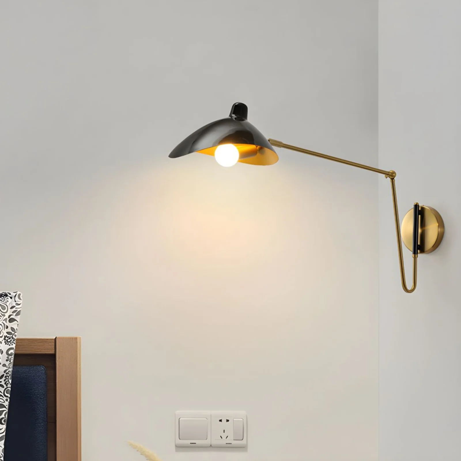 Industrial Metal Wall Sconce Rotatable LED Light, Fixtures, Eldvik