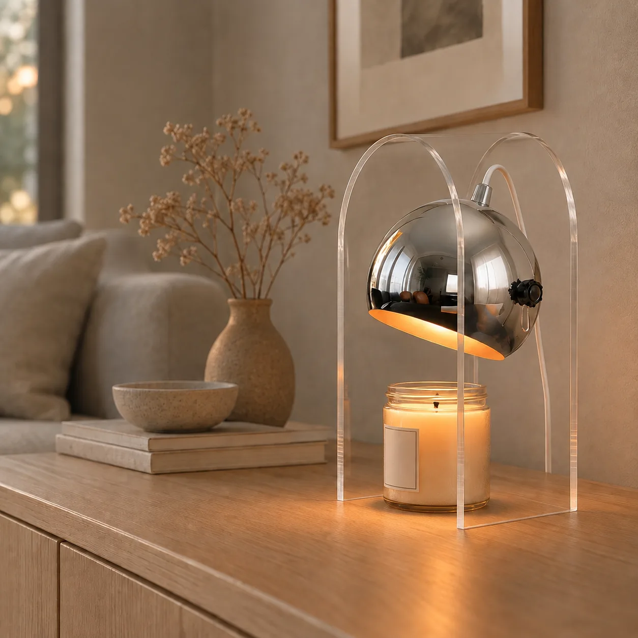 Doftlys Frosted Glass Kaarsenwarmer Tafellamp