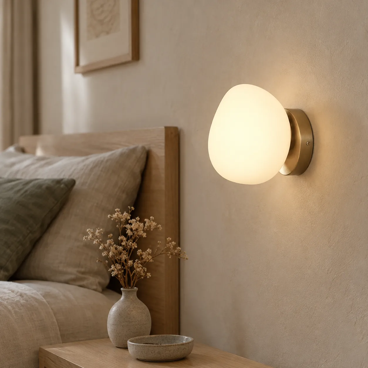 Lysvei sculpturale glazen wandlamp met gouden afwerking