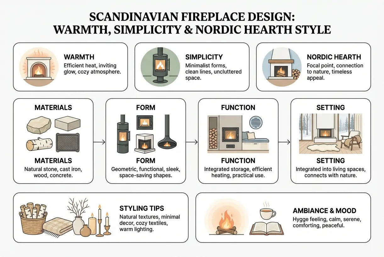 Scandinavisch haardontwerp: Warmte, eenvoud & Scandinavische haardstijl - infographic