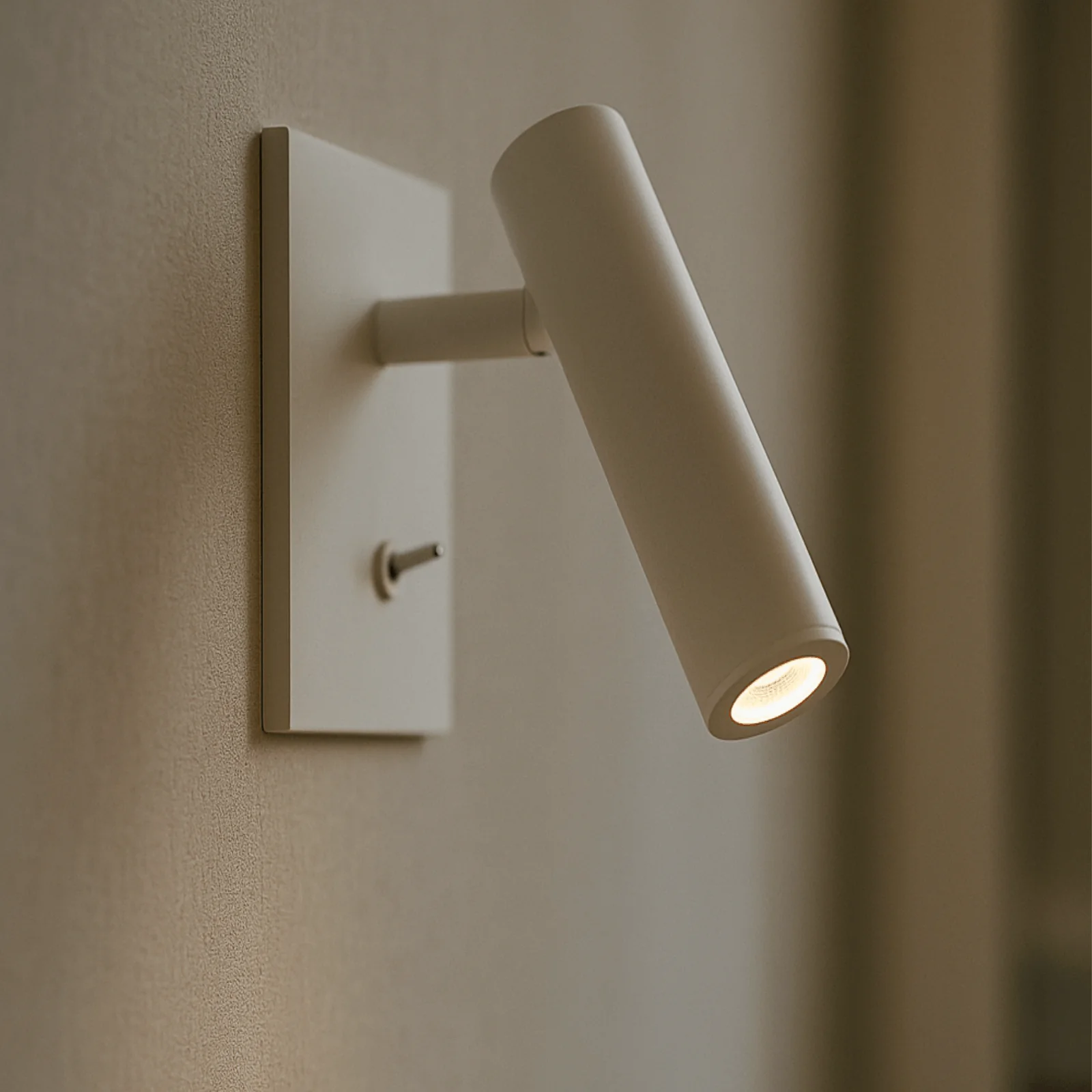 Modern Adjustable Recessed LED Wall Light Sconce, White, Fixtures, Glödra Square