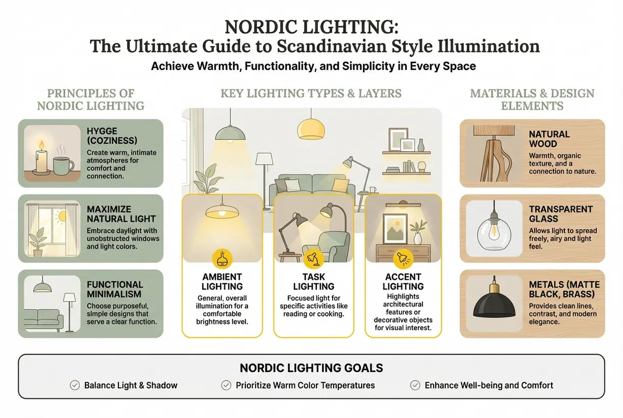 Scandinavische verlichting: de ultieme gids voor verlichting in Scandinavische stijl - infographic